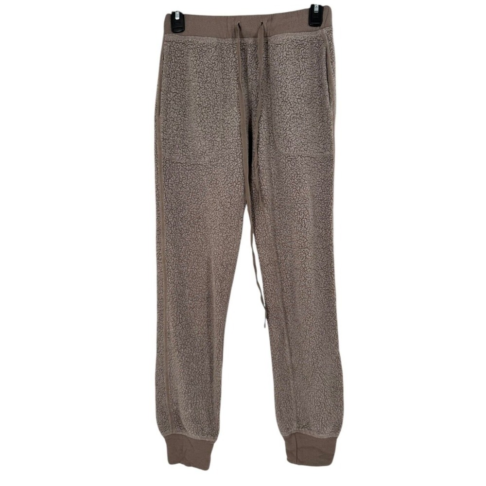 Bella Dahl Women's Taupe Easy Jogger Tapered Leg Fleece Drawstring Pants Size XS